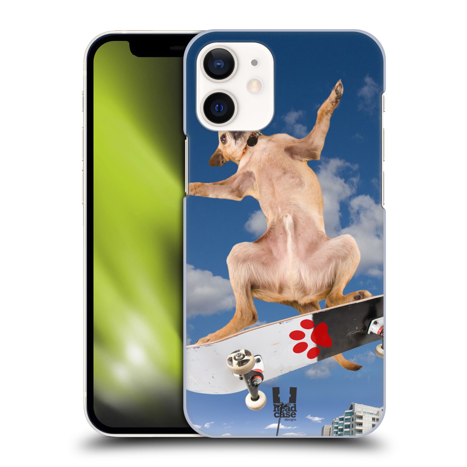 Plastový obal na mobil Apple Iphone 12 MINI vzor Legrační zvířátka pejsek skateboard