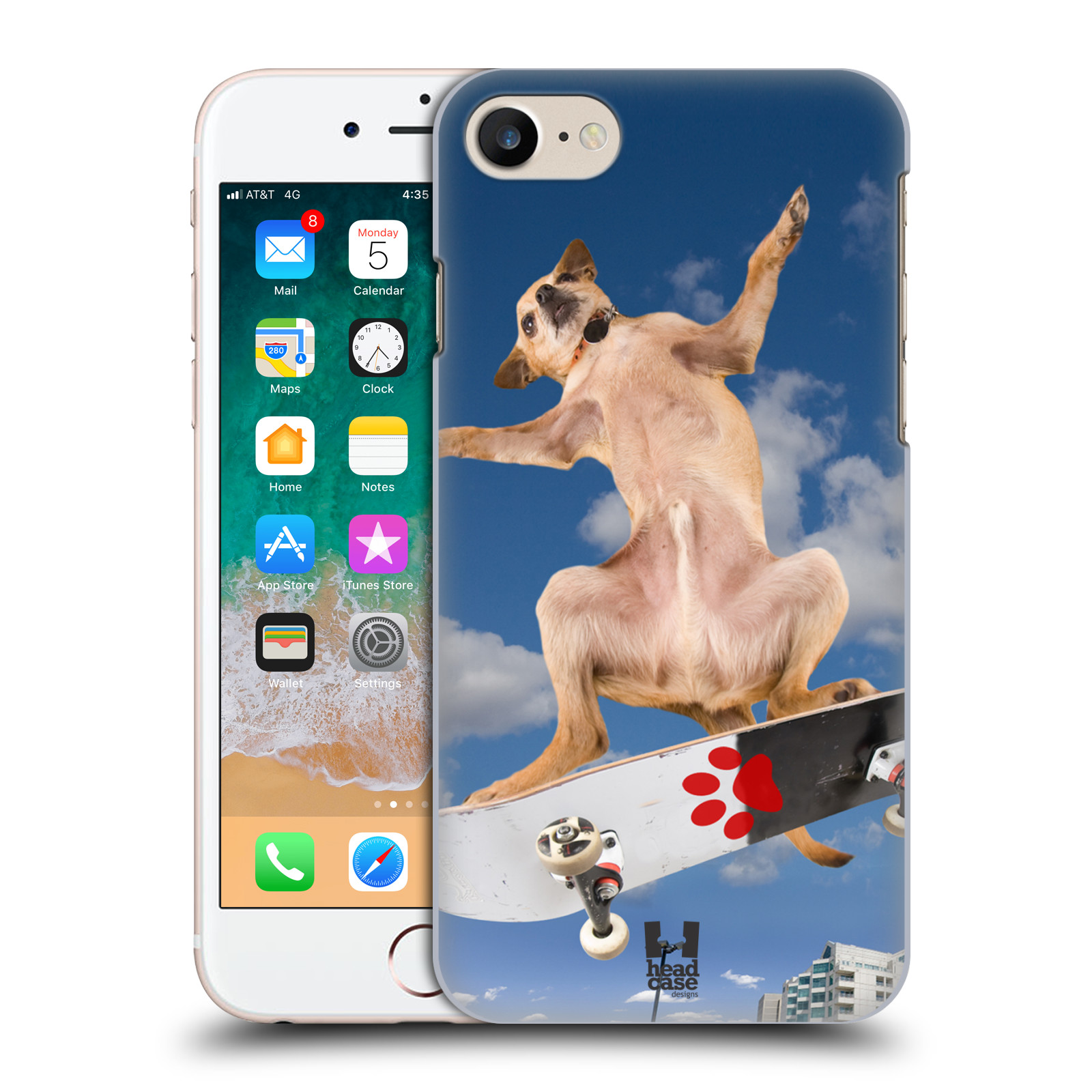 Plastové pouzdro pro mobil Apple Iphone 7/8/SE 2020 vzor Legrační zvířátka pejsek skateboard