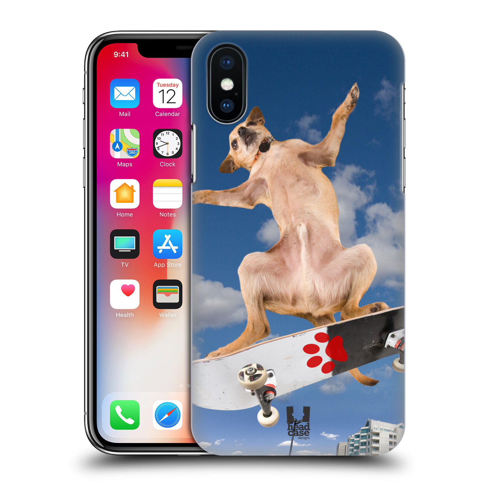 HEAD CASE plastový obal na mobil Apple Iphone X / XS vzor Legrační zvířátka pejsek skateboard