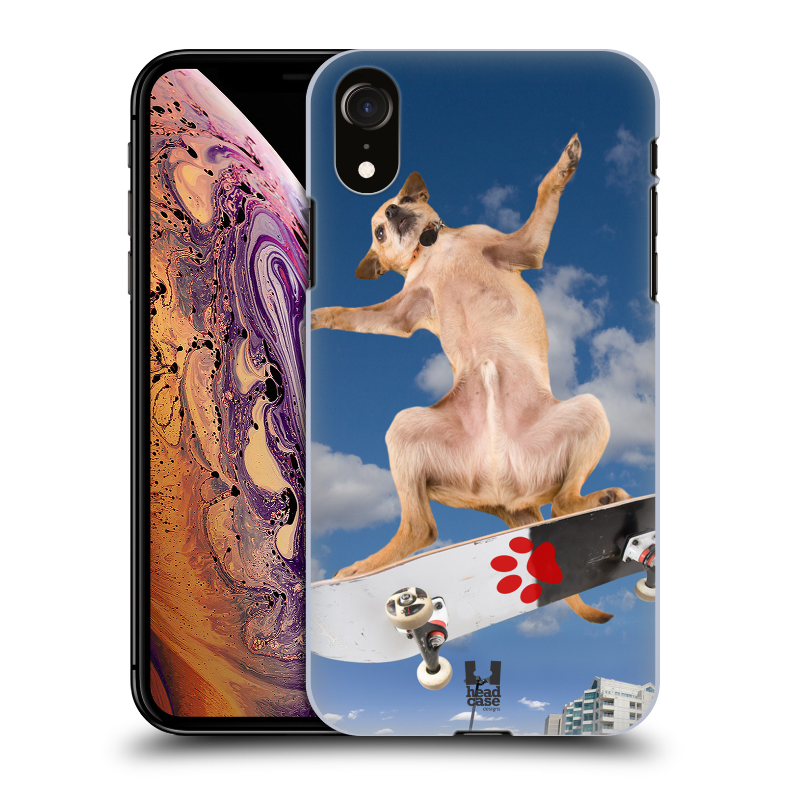 HEAD CASE plastový obal na mobil Apple Iphone XR vzor Legrační zvířátka pejsek skateboard