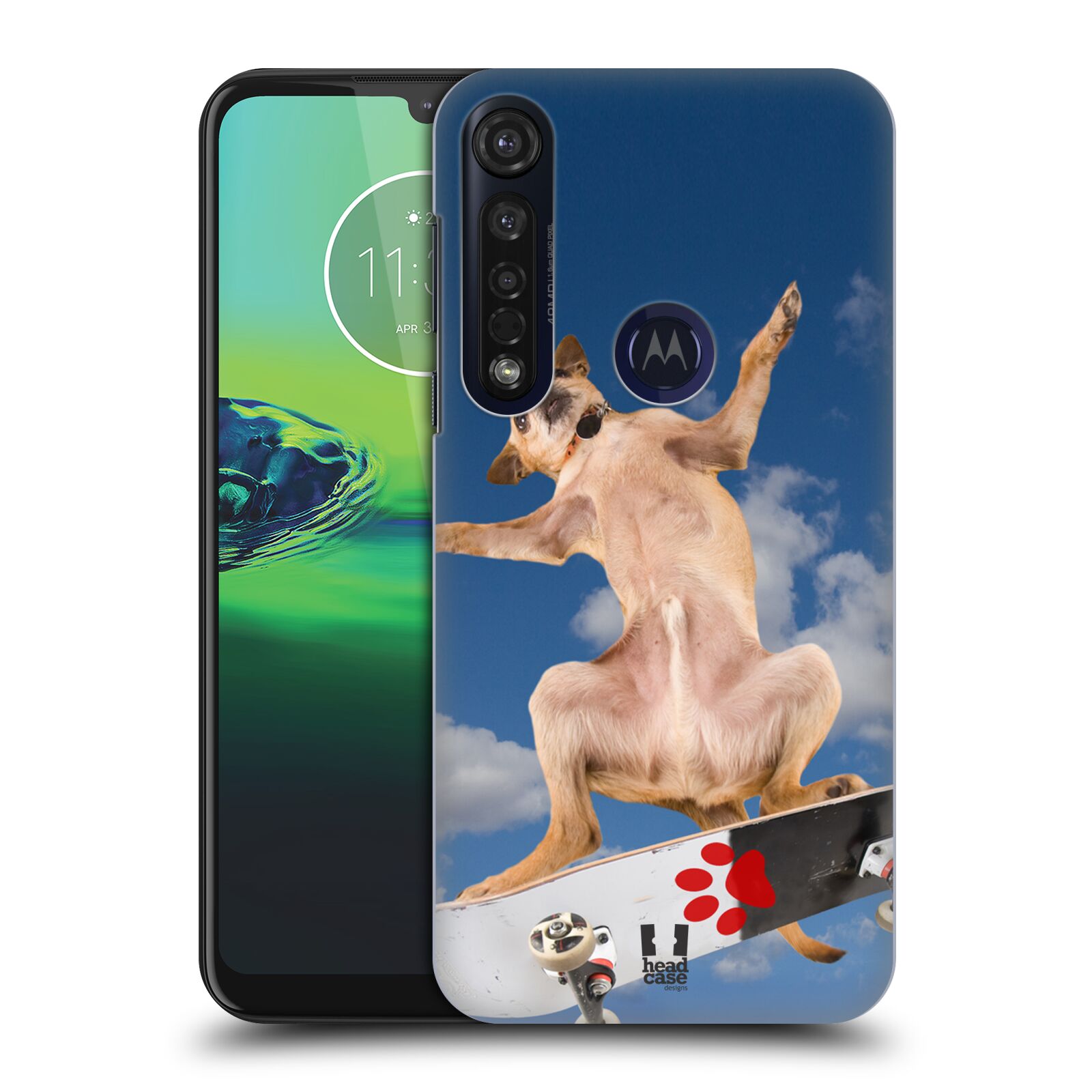 Pouzdro na mobil Motorola Moto G8 PLUS - HEAD CASE - vzor Legrační zvířátka pejsek skateboard