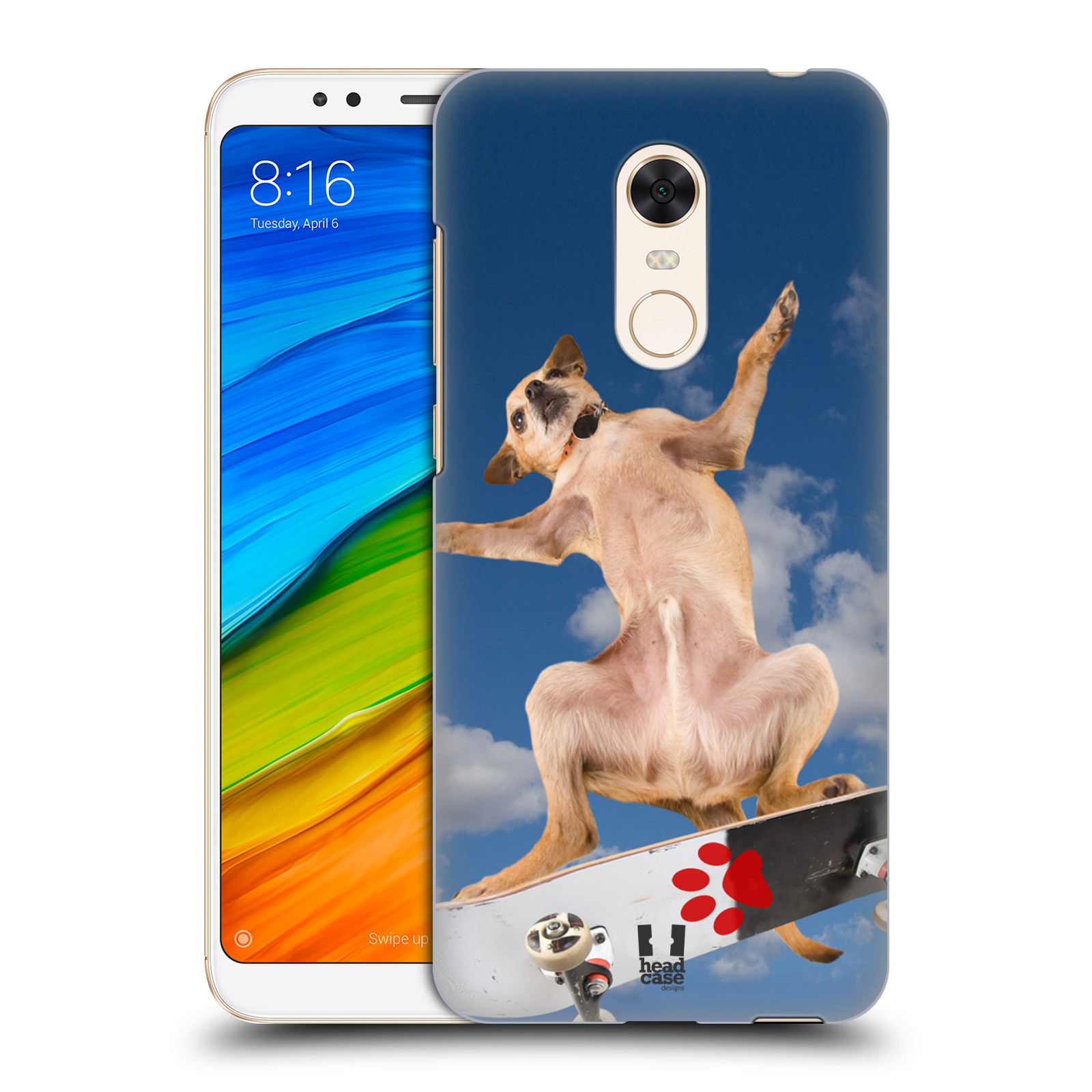 HEAD CASE plastový obal na mobil Xiaomi Redmi 5 PLUS vzor Legrační zvířátka pejsek skateboard
