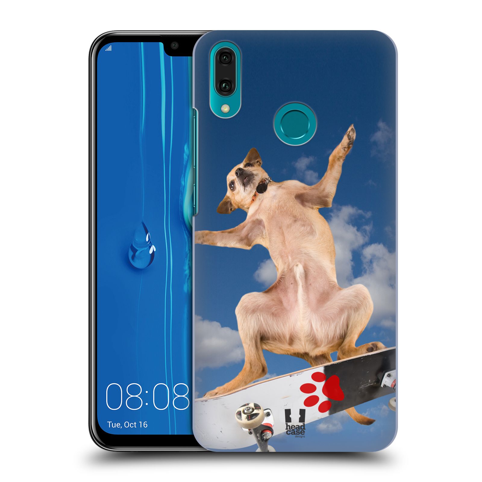 Pouzdro na mobil Huawei Y9 2019 - HEAD CASE - vzor Legrační zvířátka pejsek skateboard