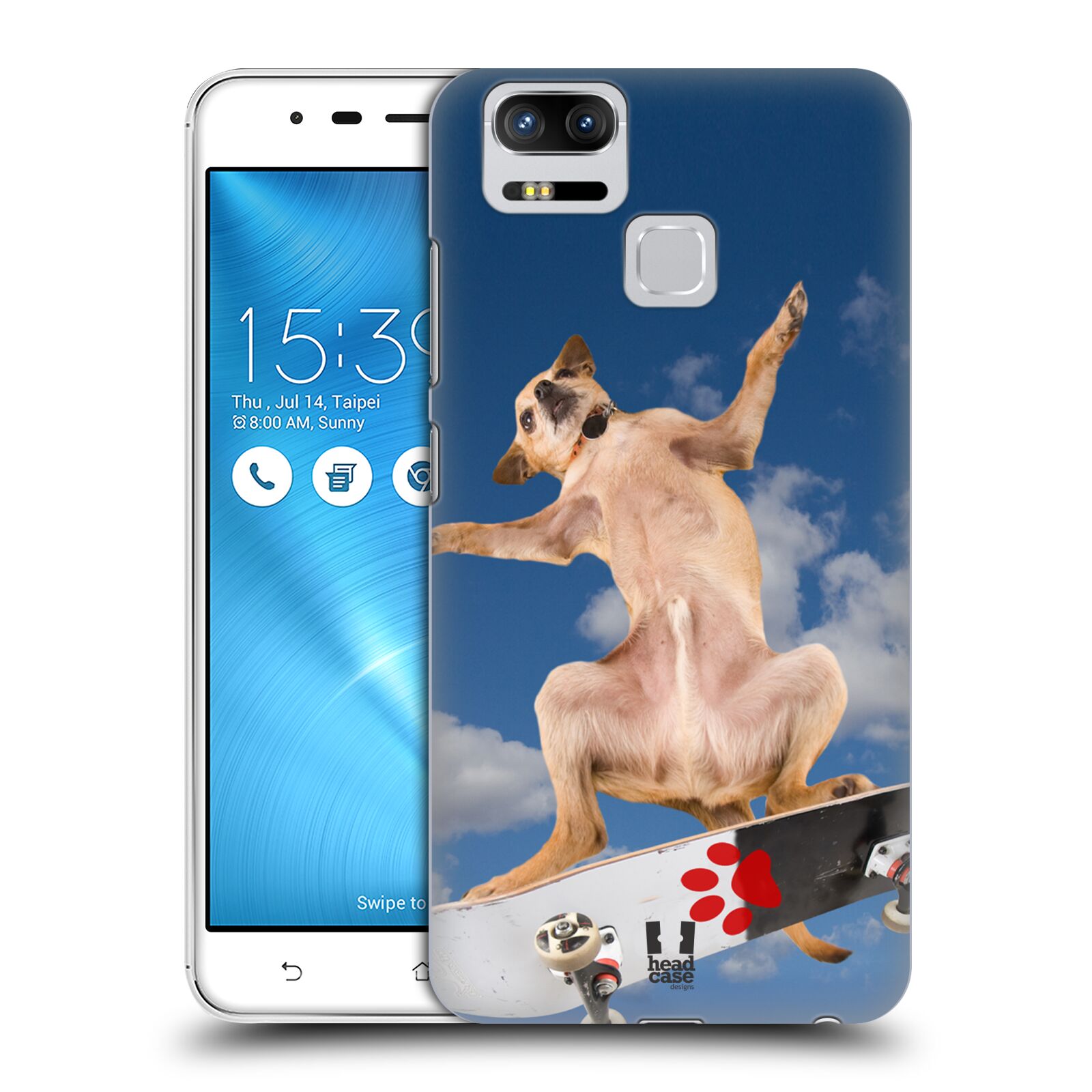 HEAD CASE plastový obal na mobil Asus Zenfone 3 Zoom ZE553KL vzor Legrační zvířátka pejsek skateboard