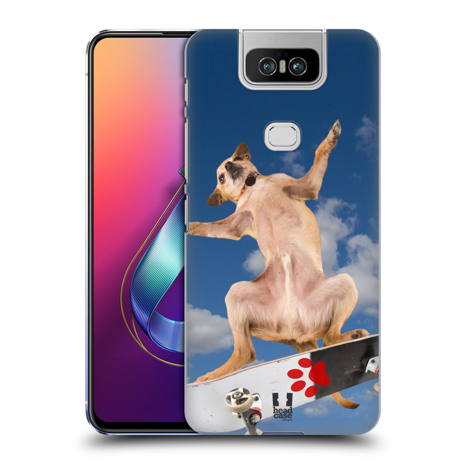 Pouzdro na mobil Asus Zenfone 6 ZS630KL - HEAD CASE - vzor Legrační zvířátka pejsek skateboard