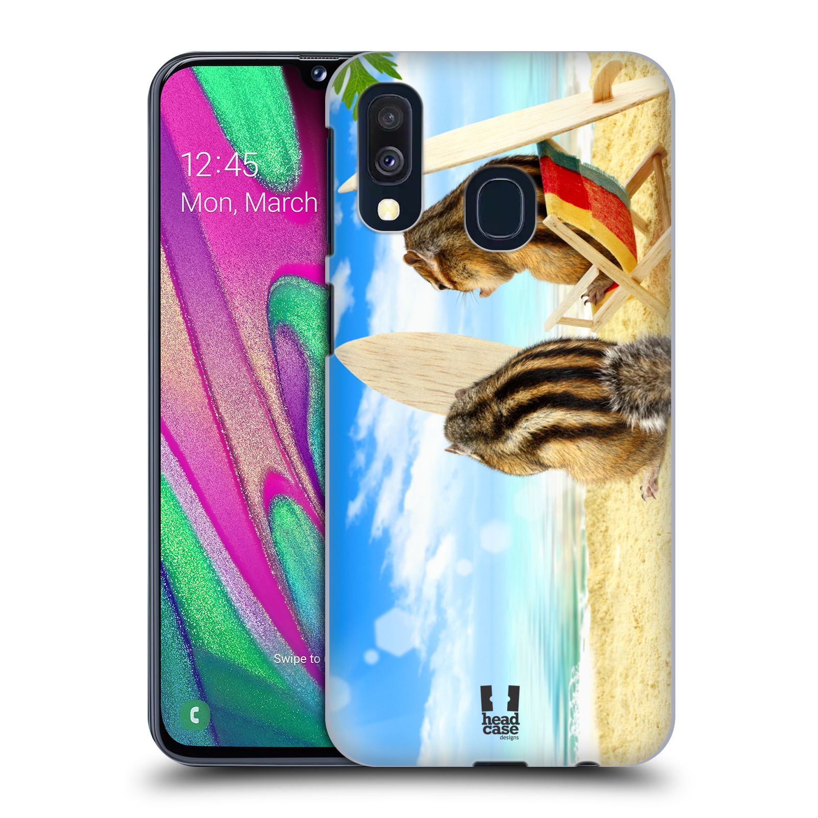 Pouzdro na mobil Samsung Galaxy A40 - HEAD CASE - vzor Legrační zvířátka veverky surfaři u moře