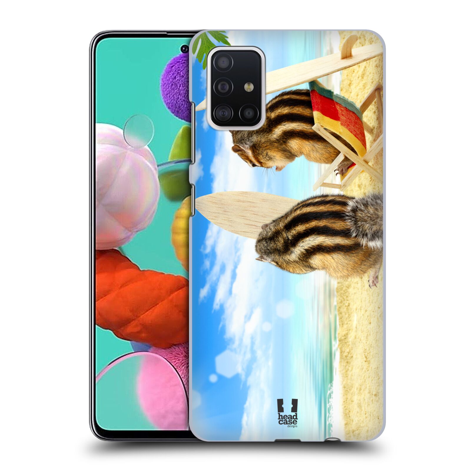 Pouzdro na mobil Samsung Galaxy A51 - HEAD CASE - vzor Legrační zvířátka veverky surfaři u moře