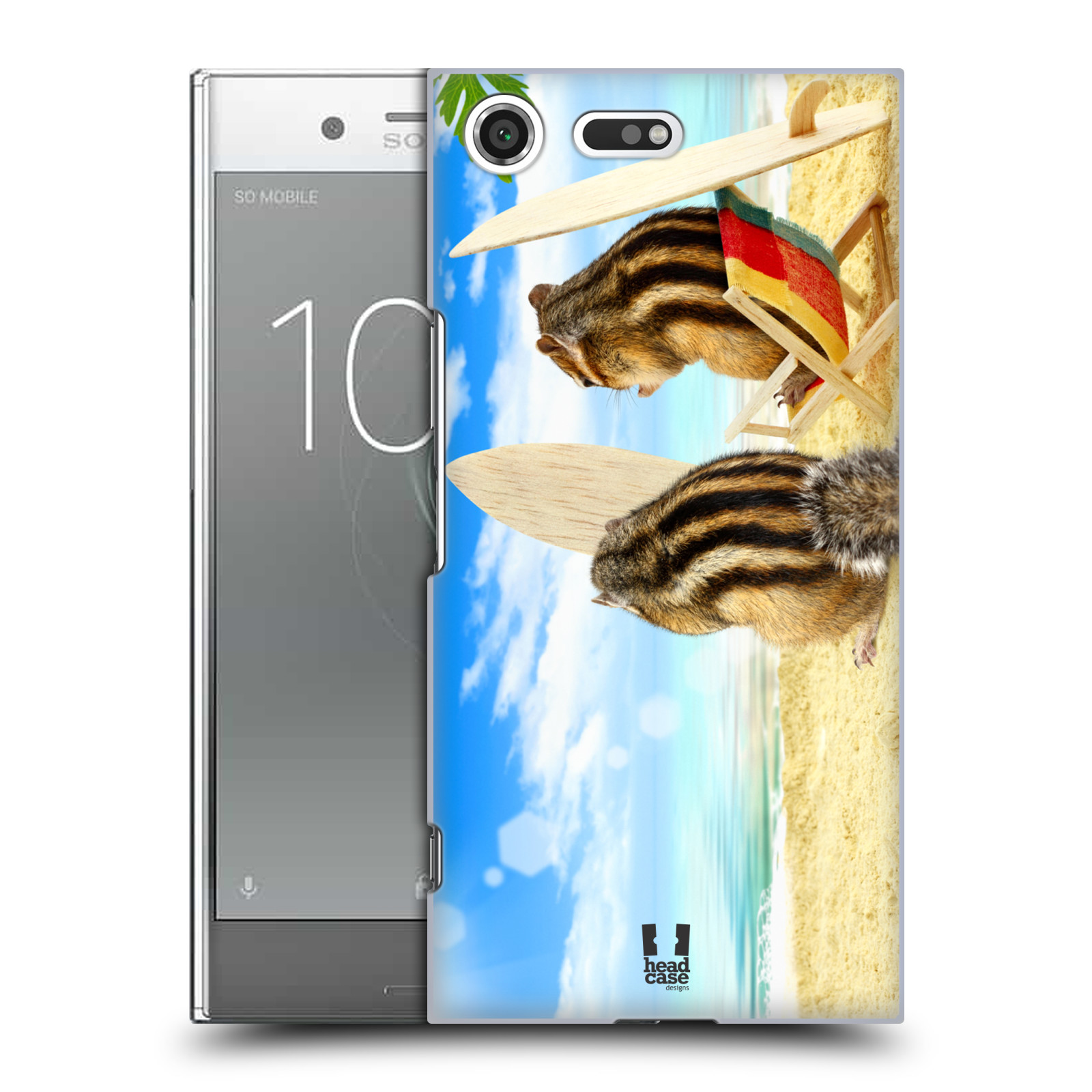 HEAD CASE plastový obal na mobil Sony Xperia XZ PREMIUM vzor Legrační zvířátka veverky surfaři u moře