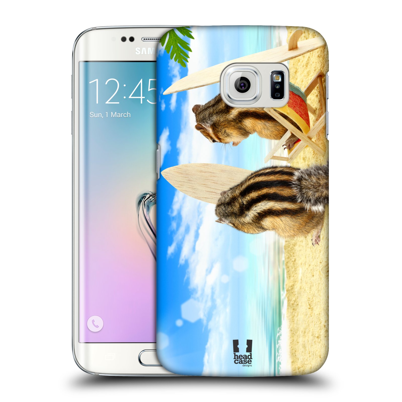 HEAD CASE plastový obal na mobil SAMSUNG Galaxy S6 EDGE (G9250, G925, G925F) vzor Legrační zvířátka veverky surfaři u moře