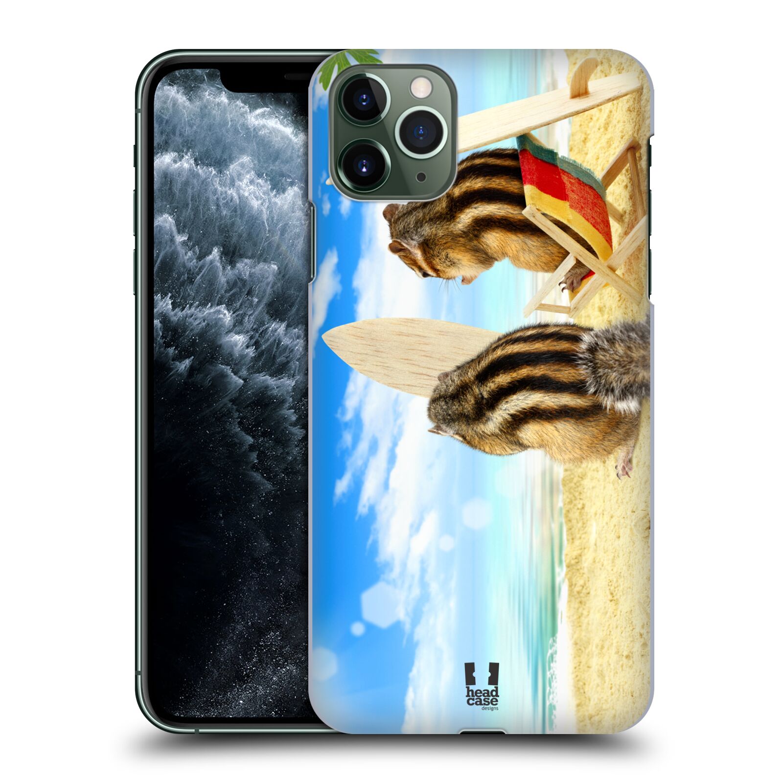 Pouzdro na mobil Apple Iphone 11 PRO MAX - HEAD CASE - vzor Legrační zvířátka veverky surfaři u moře