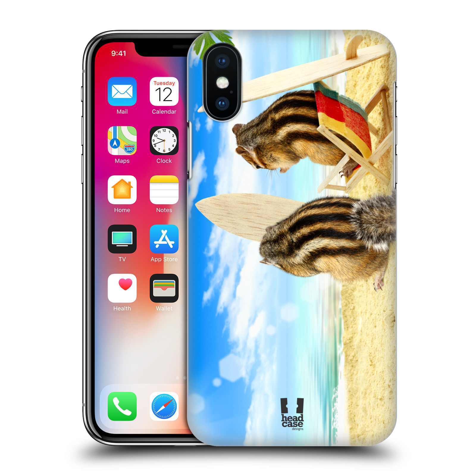 HEAD CASE plastový obal na mobil Apple Iphone X / XS vzor Legrační zvířátka veverky surfaři u moře