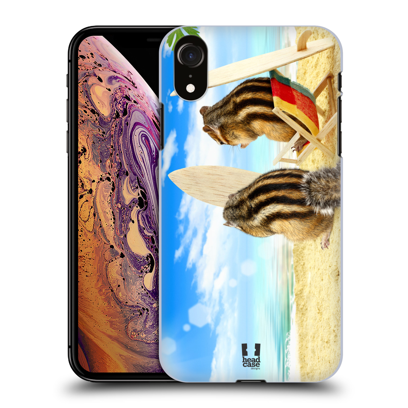 HEAD CASE plastový obal na mobil Apple Iphone XR vzor Legrační zvířátka veverky surfaři u moře