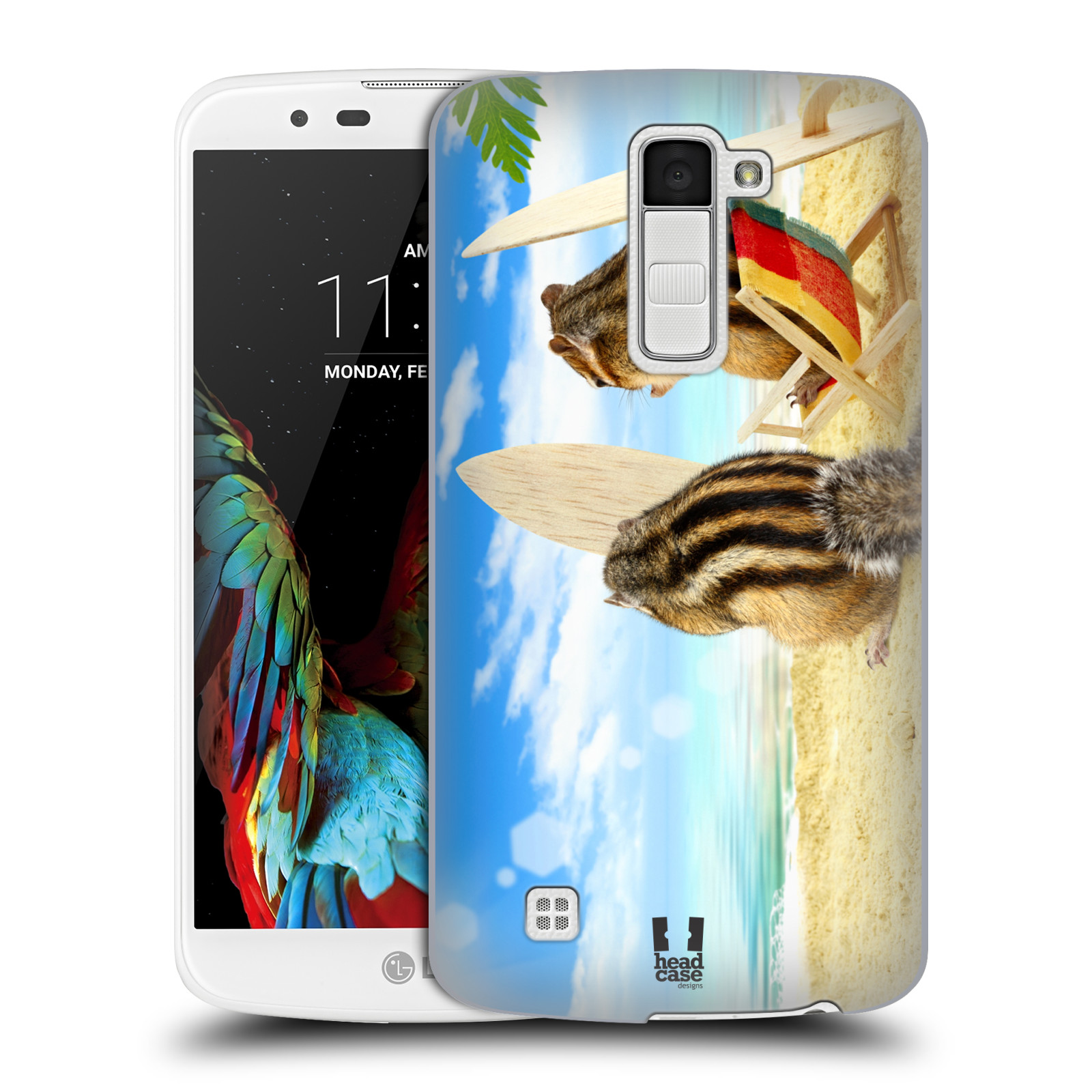 HEAD CASE plastový obal na mobil LG K10 vzor Legrační zvířátka veverky surfaři u moře