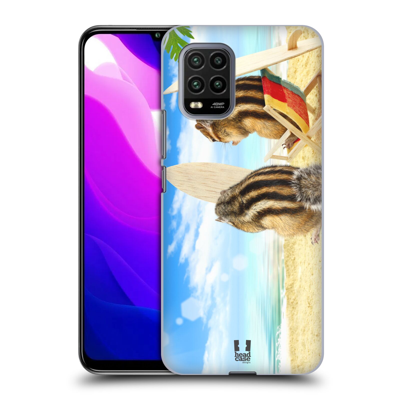 Zadní kryt, obal na mobil Xiaomi Mi 10 LITE vzor Legrační zvířátka veverky surfaři u moře