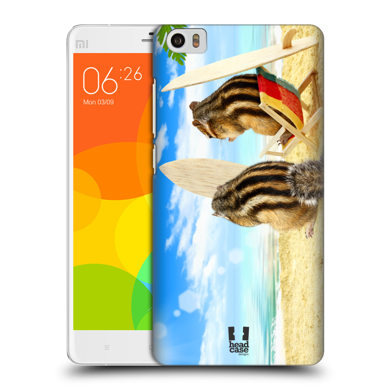 HEAD CASE pevný plastový obal na mobil XIAOMI Mi Note vzor Legrační zvířátka veverky surfaři u moře