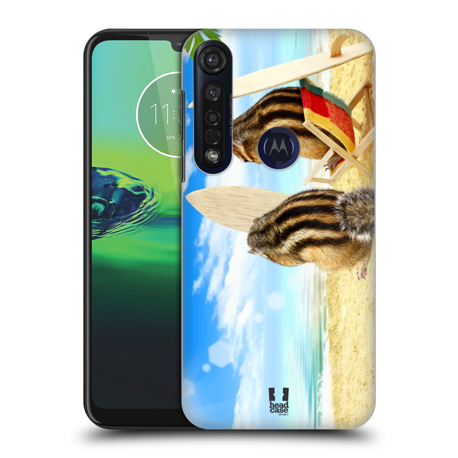 Pouzdro na mobil Motorola Moto G8 PLUS - HEAD CASE - vzor Legrační zvířátka veverky surfaři u moře
