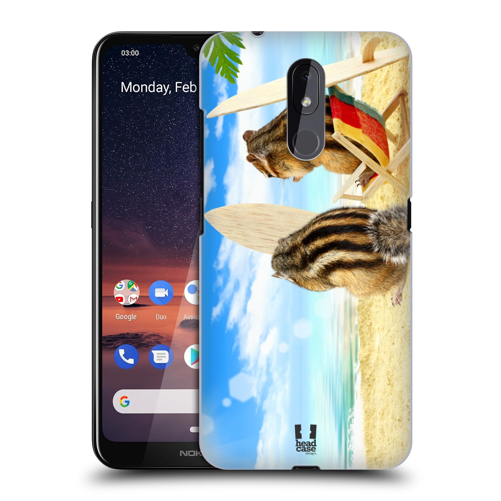 Pouzdro na mobil Nokia 3.2 - HEAD CASE - vzor Legrační zvířátka veverky surfaři u moře