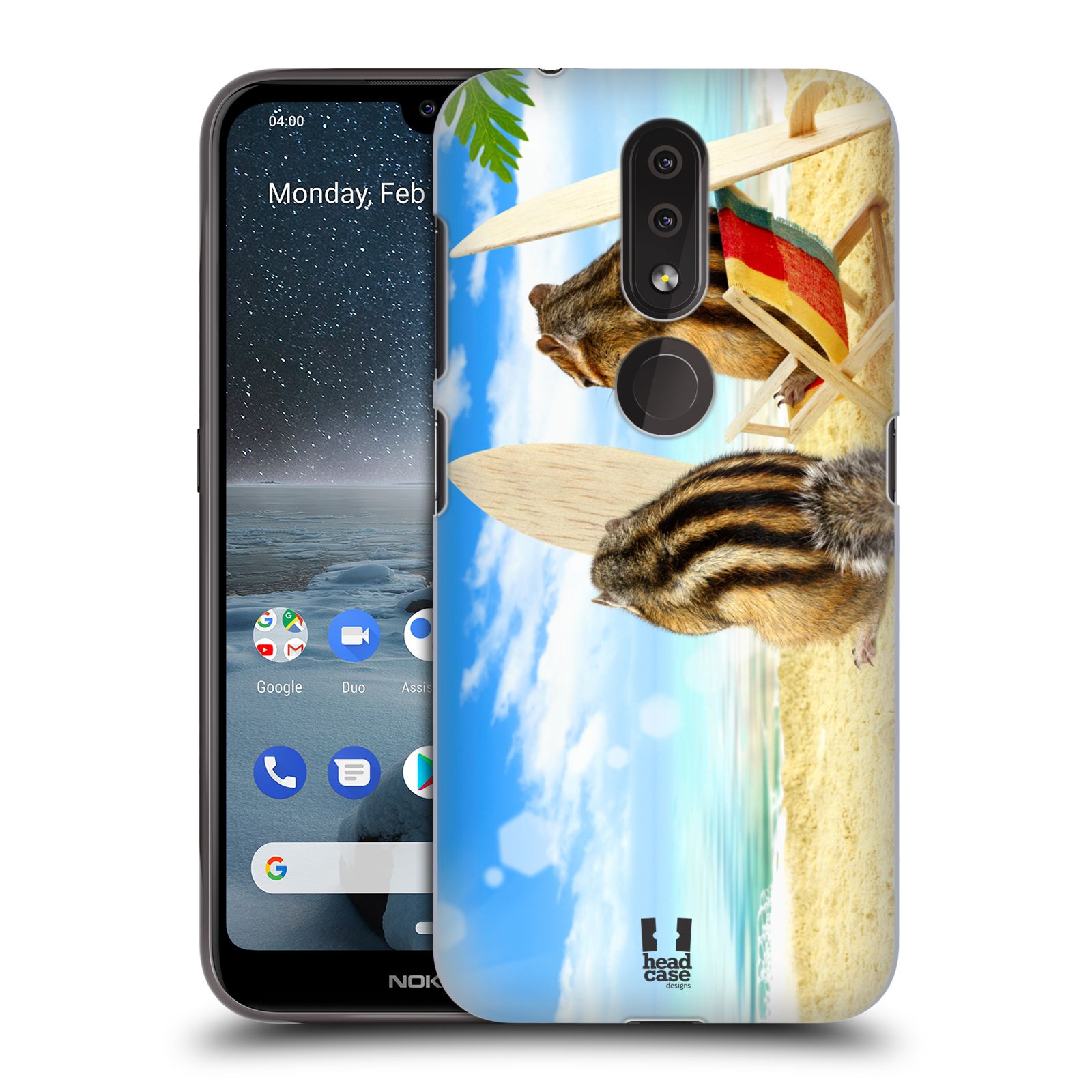 Pouzdro na mobil Nokia 4.2 - HEAD CASE - vzor Legrační zvířátka veverky surfaři u moře