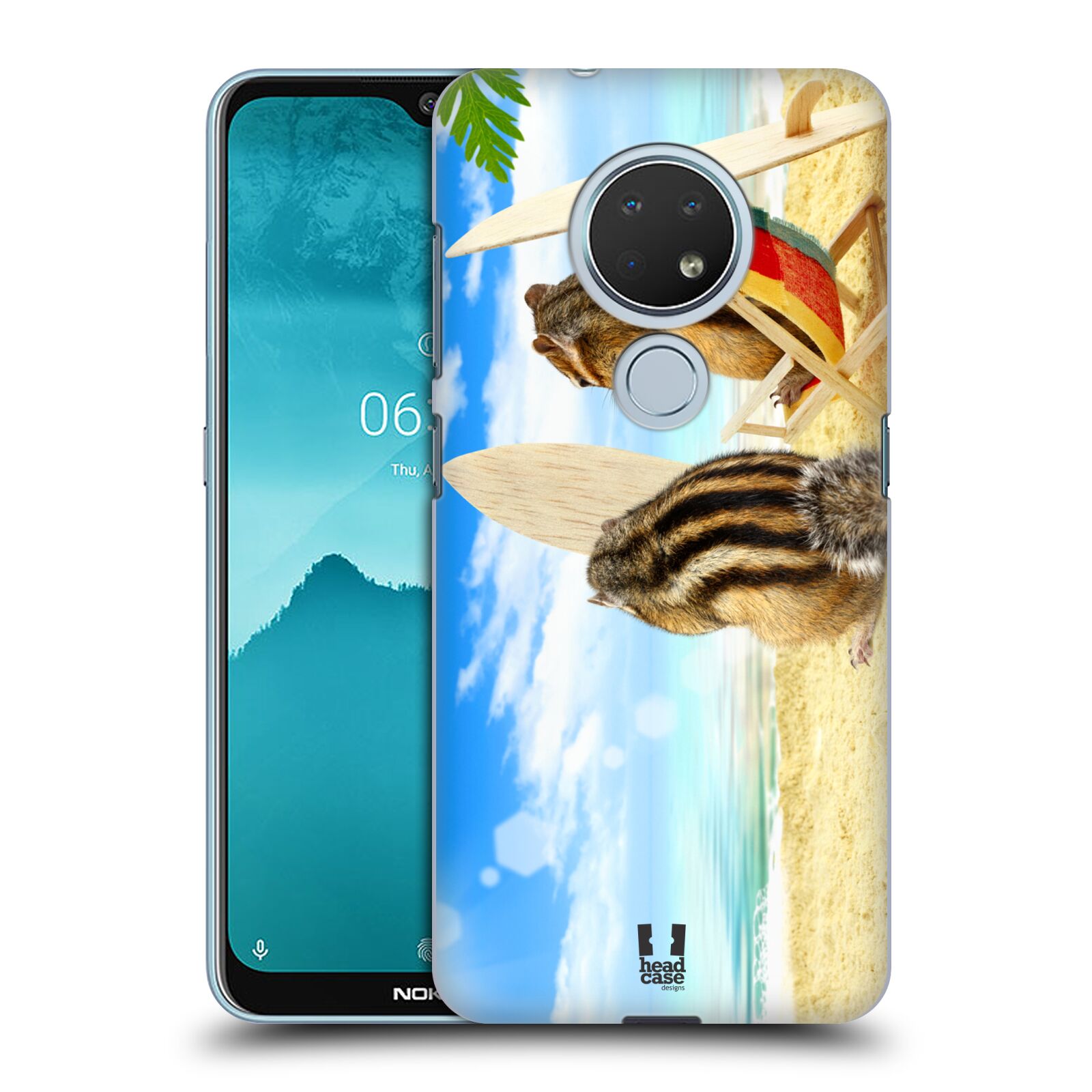 Pouzdro na mobil Nokia 6.2 - HEAD CASE - vzor Legrační zvířátka veverky surfaři u moře