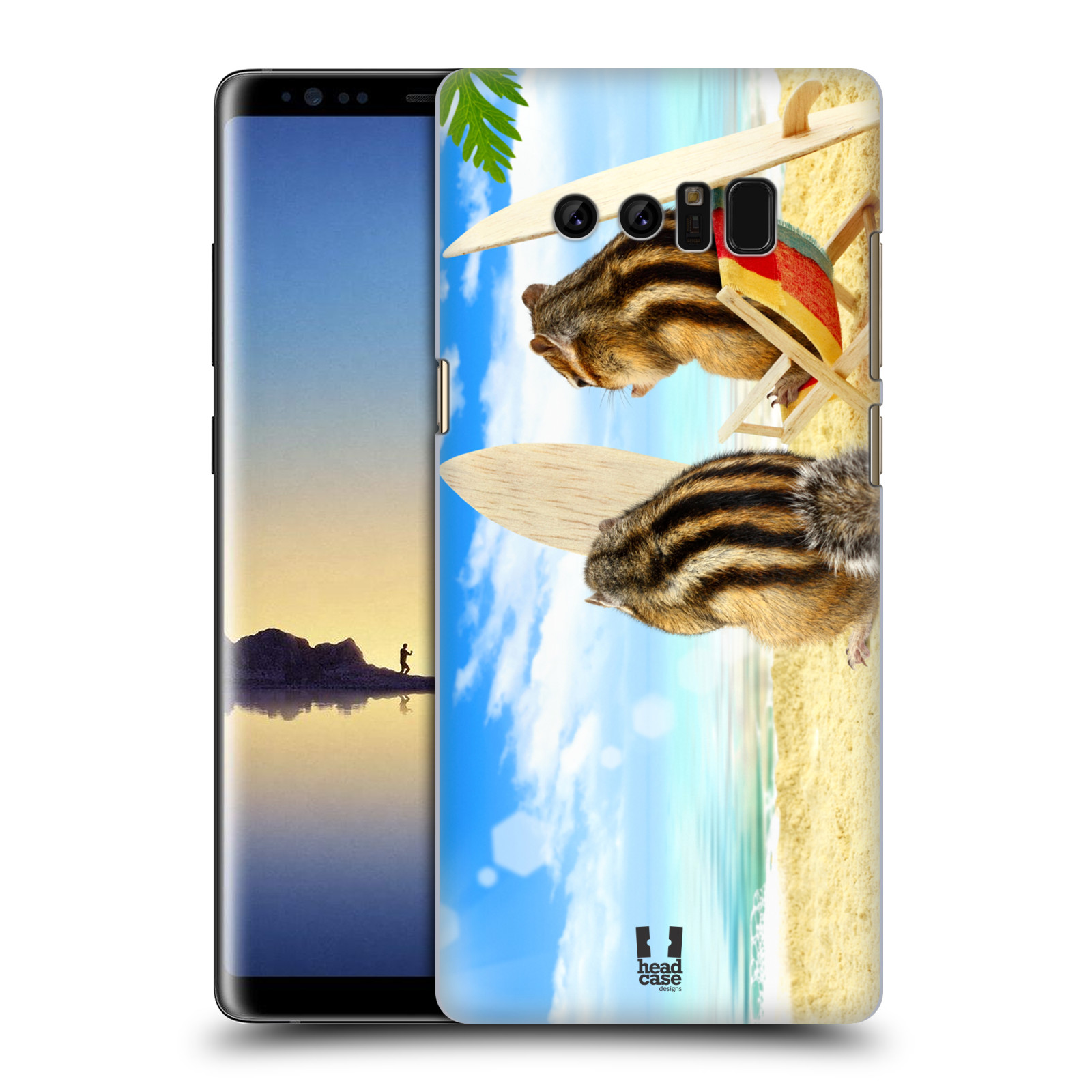 HEAD CASE plastový obal na mobil Samsung Galaxy Note 8 vzor Legrační zvířátka veverky surfaři u moře
