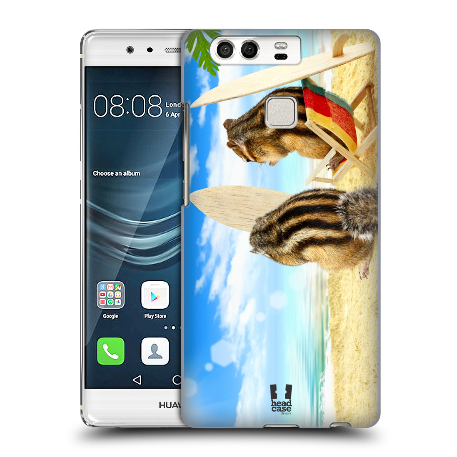 HEAD CASE plastový obal na mobil Huawei P9 / P9 DUAL SIM vzor Legrační zvířátka veverky surfaři u moře