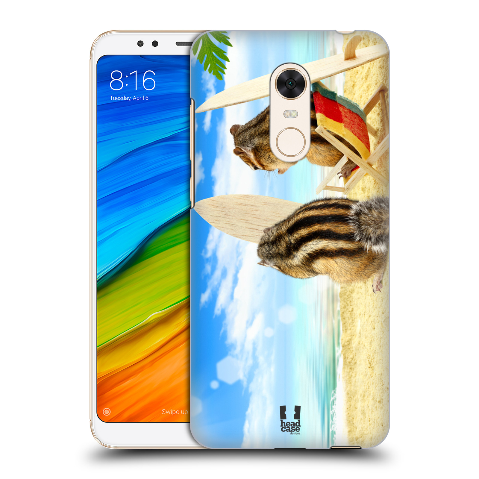 HEAD CASE plastový obal na mobil Xiaomi Redmi 5 PLUS vzor Legrační zvířátka veverky surfaři u moře