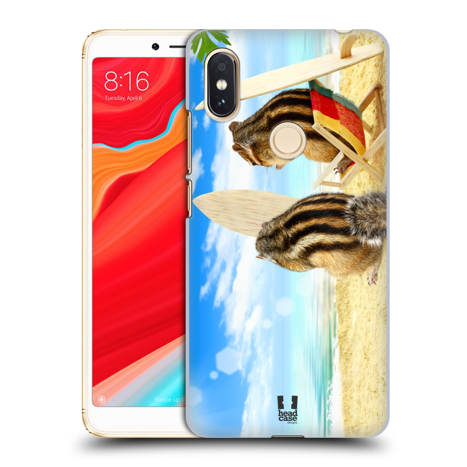 HEAD CASE plastový obal na mobil Xiaomi Redmi S2 vzor Legrační zvířátka veverky surfaři u moře