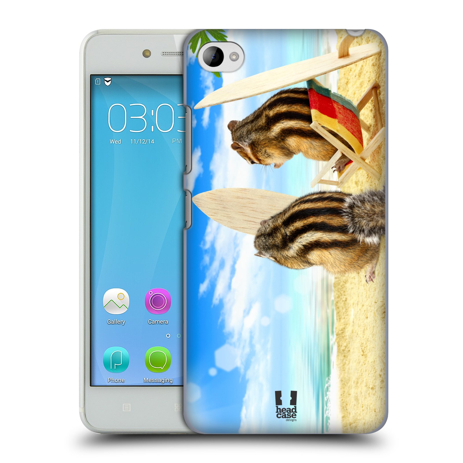 HEAD CASE pevný plastový obal na mobil LENOVO S90 vzor Legrační zvířátka veverky surfaři u moře