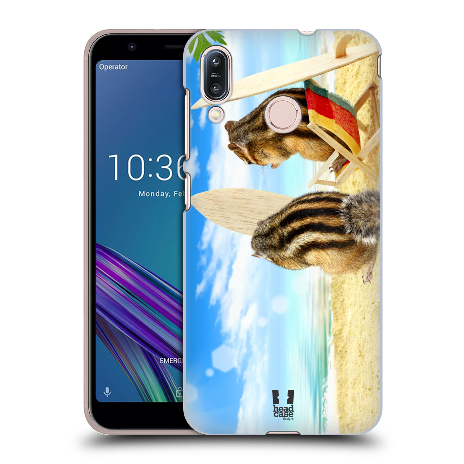 Pouzdro na mobil Asus Zenfone Max M1 (ZB555KL) - HEAD CASE - vzor Legrační zvířátka veverky surfaři u moře