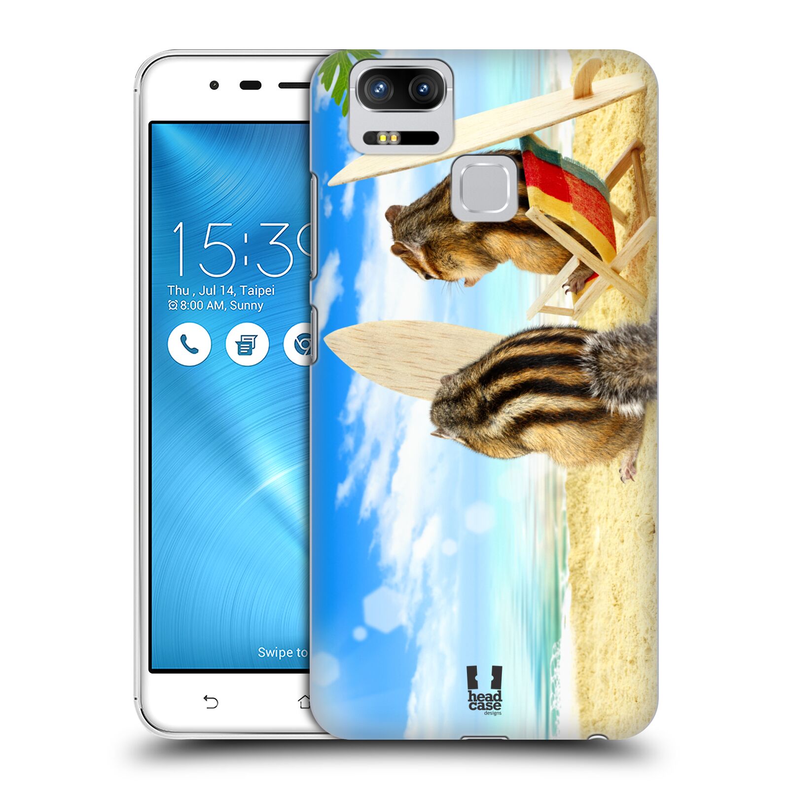 HEAD CASE plastový obal na mobil Asus Zenfone 3 Zoom ZE553KL vzor Legrační zvířátka veverky surfaři u moře