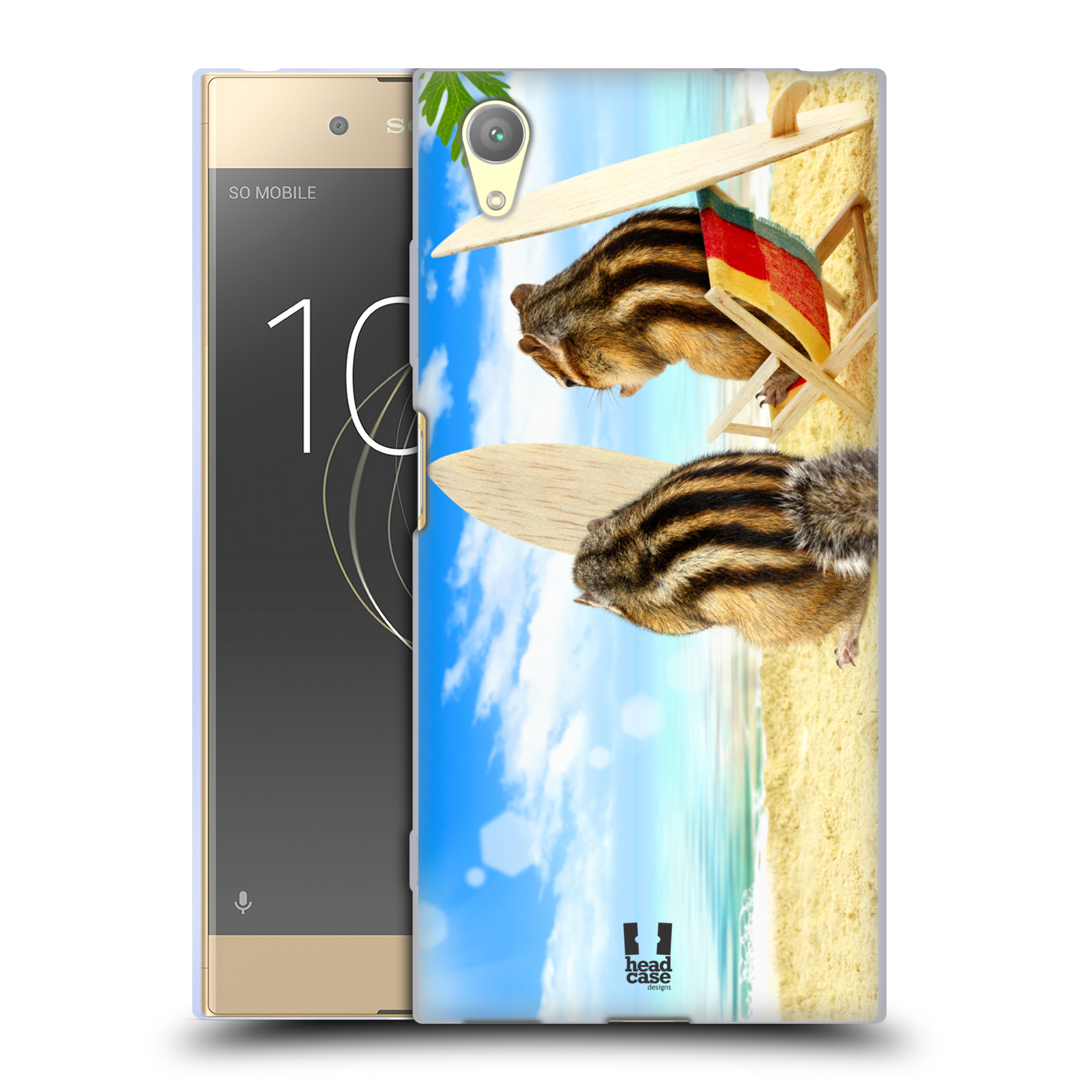 HEAD CASE silikonový obal na mobil Sony Xperia XA1 PLUS vzor Legrační zvířátka veverky surfaři u moře