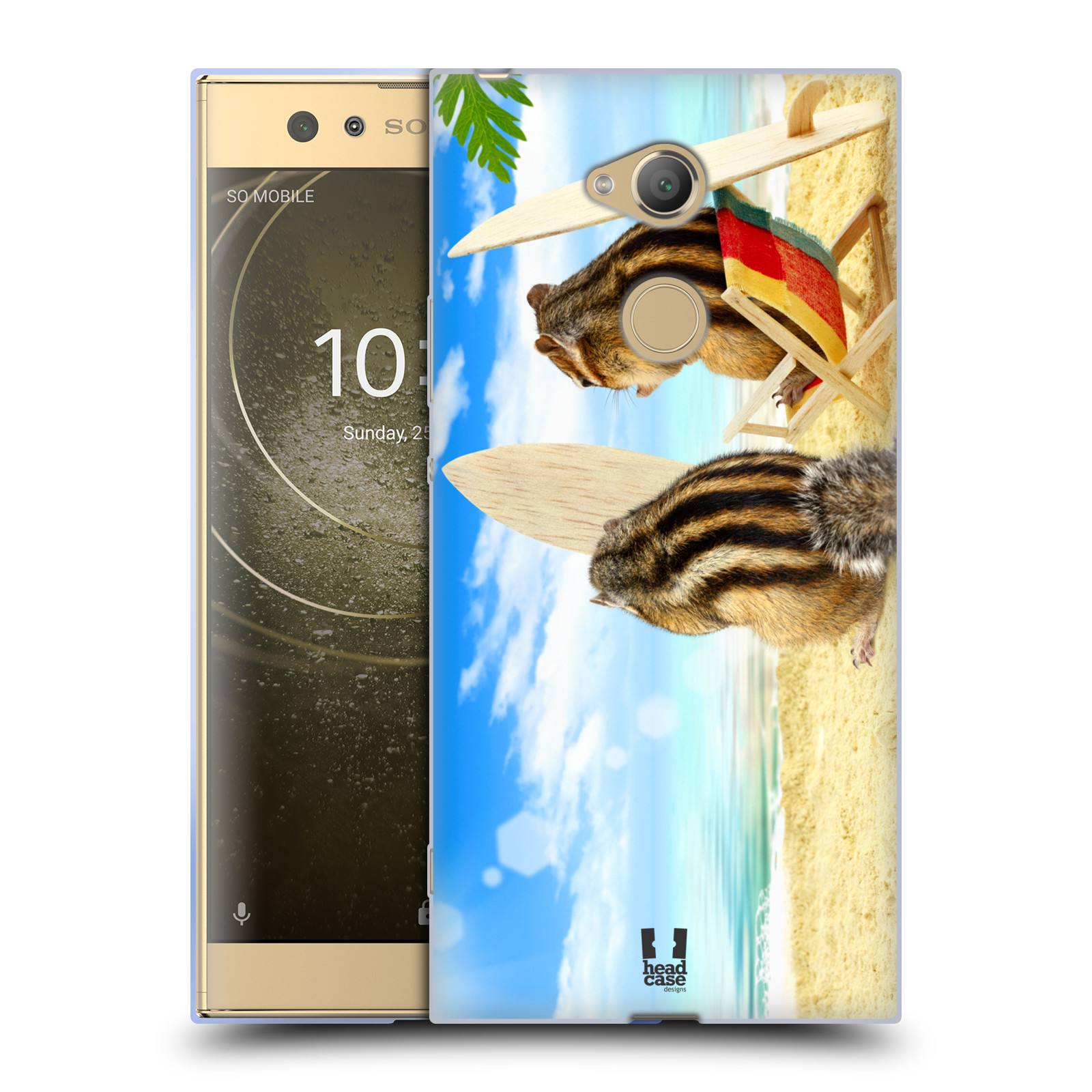 Pouzdro na mobil Sony Xperia XA2 Ultra vzor Legrační zvířátka veverky surfaři u moře