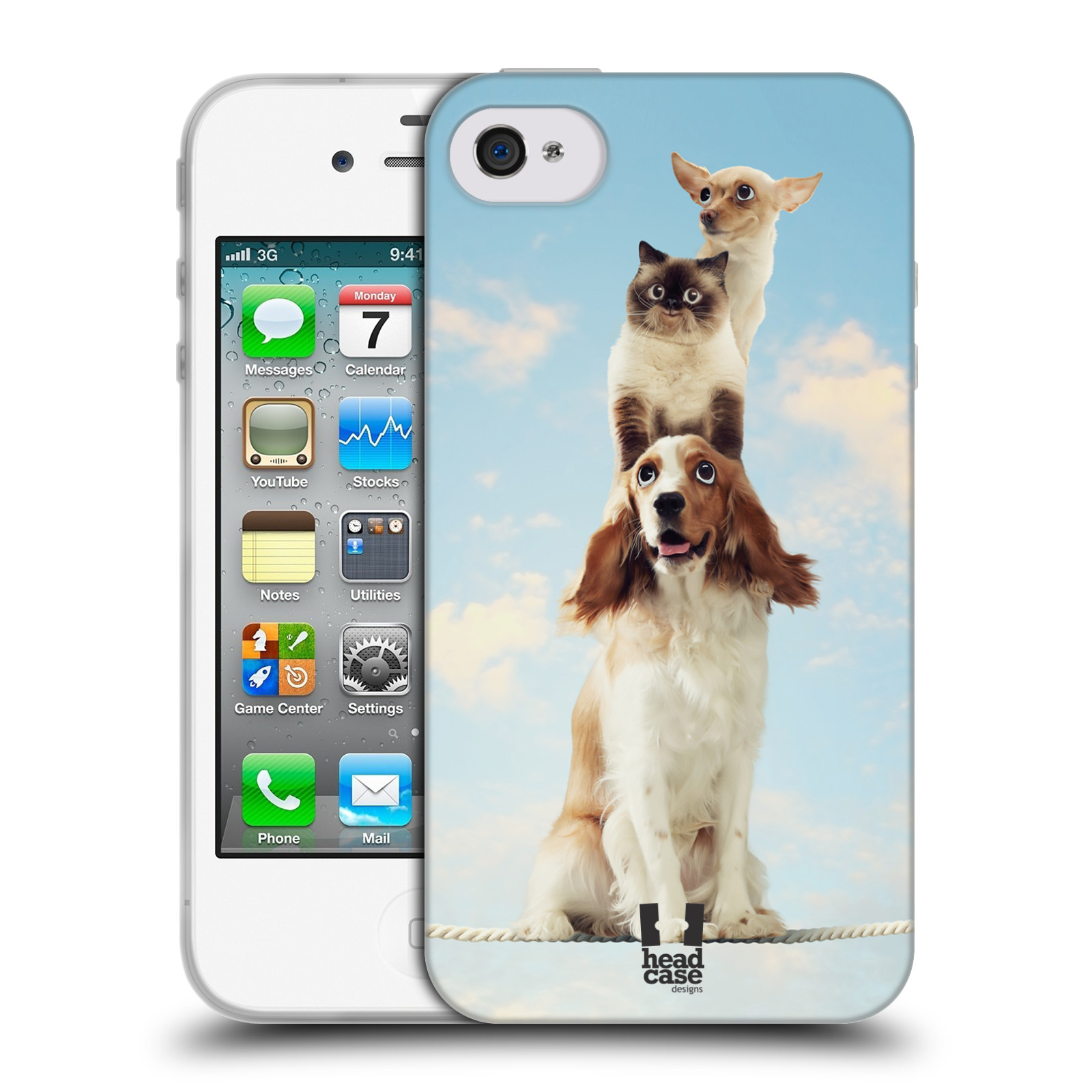 HEAD CASE silikonový obal na mobil Apple Iphone 4/4S vzor Legrační zvířátka zvířecí totem