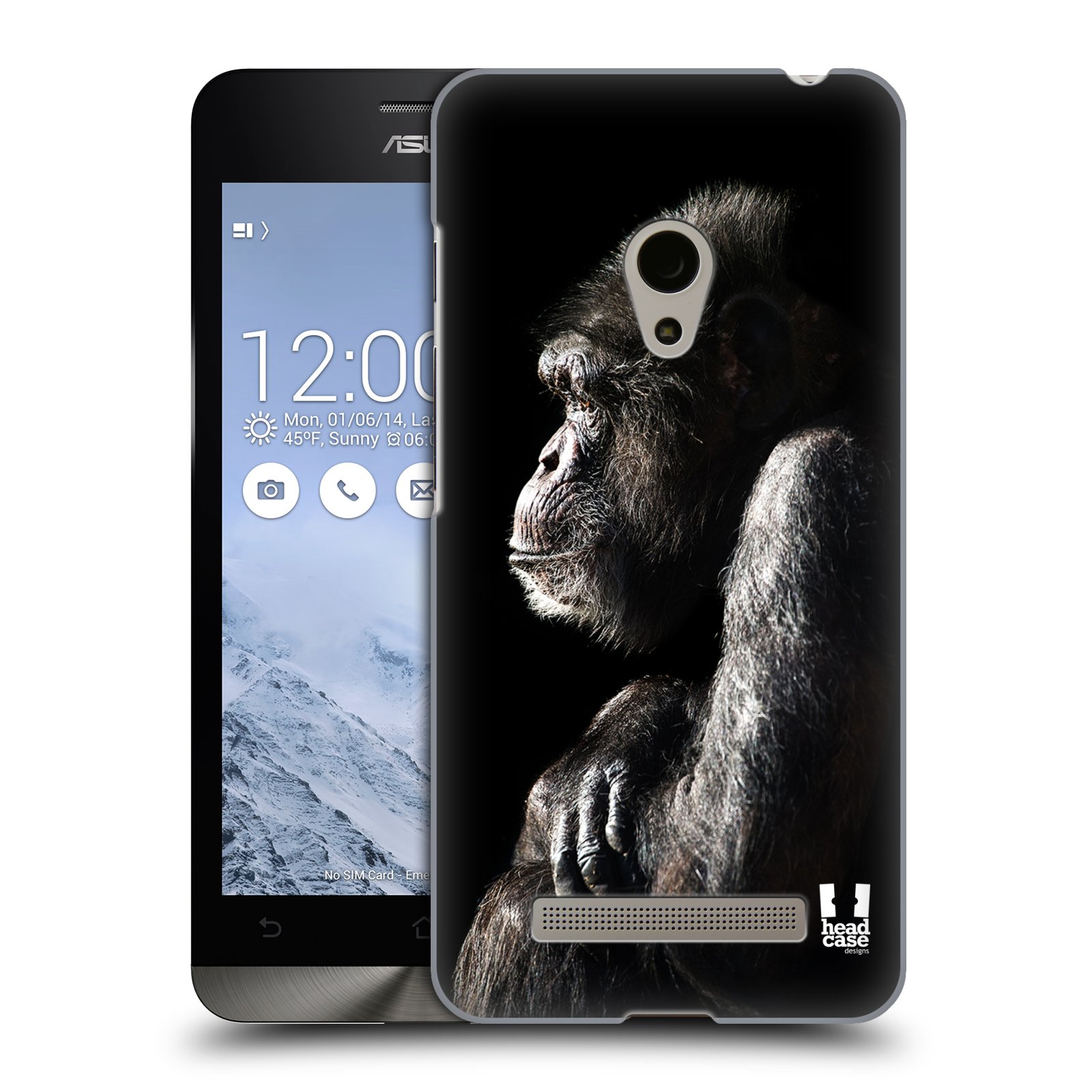 HEAD CASE plastový obal na mobil Asus Zenfone 5 vzor Divočina, Divoký život a zvířata foto ŠIMPANZ