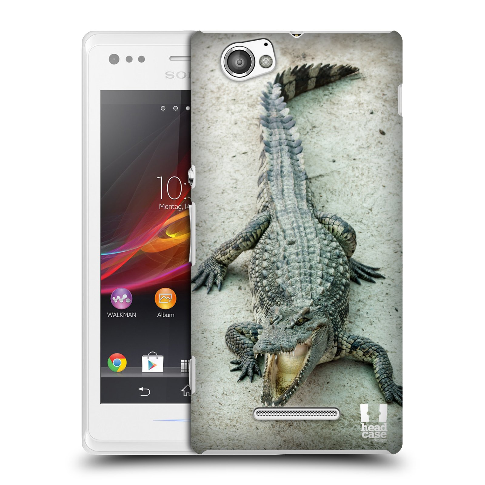 HEAD CASE plastový obal na mobil Sony Xperia M vzor Divočina, Divoký život a zvířata foto KROKODÝL, KAJMAN