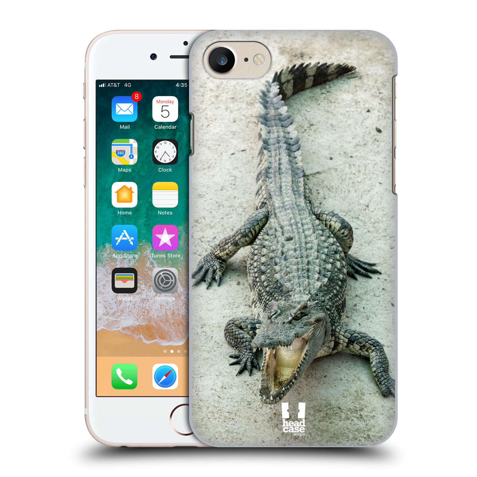 HEAD CASE plastový obal na mobil Apple Iphone 7 vzor Divočina, Divoký život a zvířata foto KROKODÝL, KAJMAN