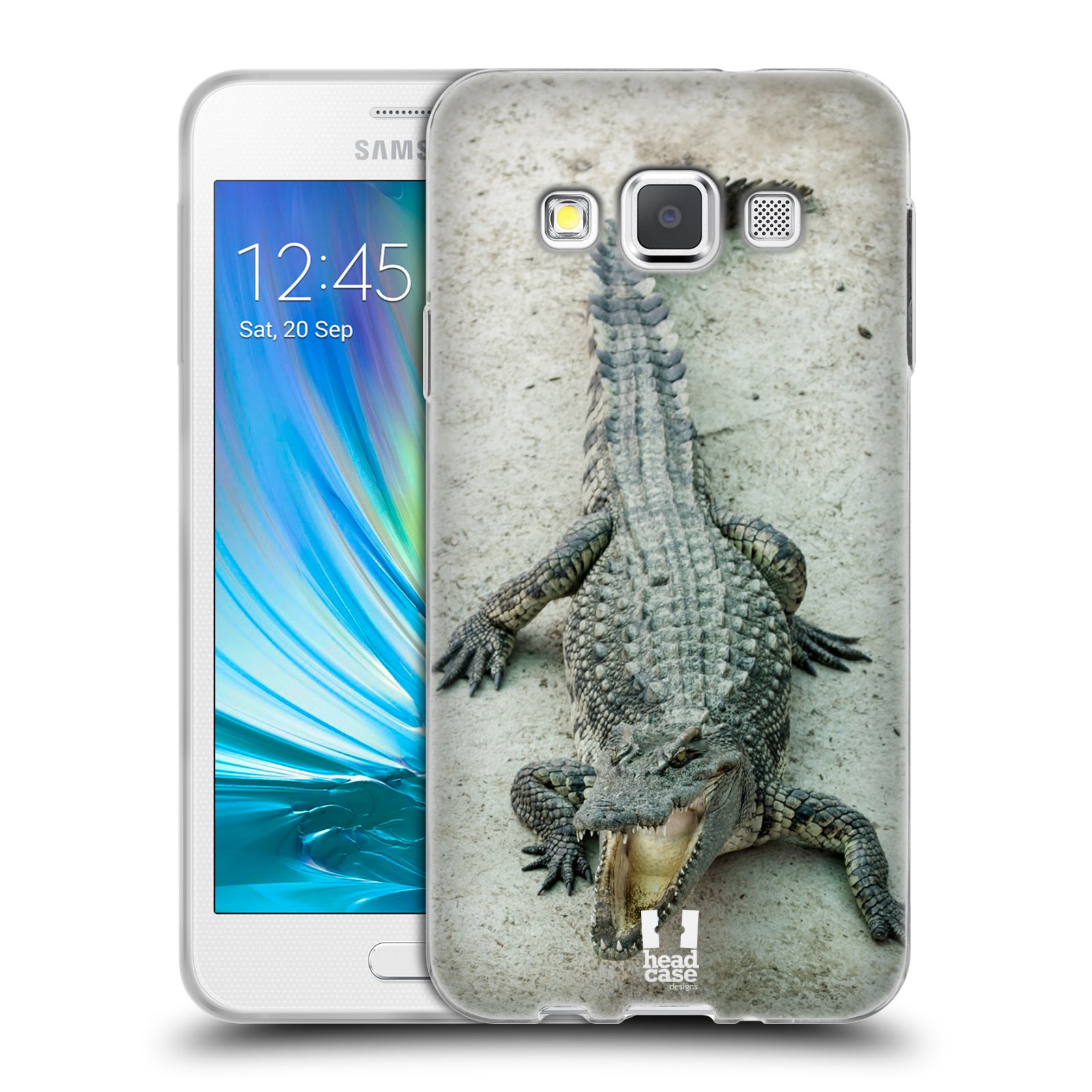 HEAD CASE silikonový obal na mobil Samsung Galaxy A3 vzor Divočina, Divoký život a zvířata foto KROKODÝL, KAJMAN