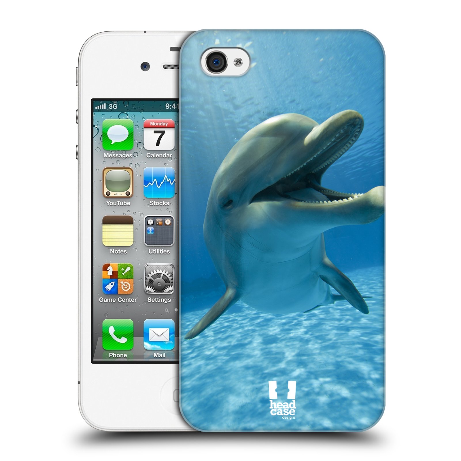 Zadní obal pro mobil Apple Iphone 4/4S - HEAD CASE - Svět zvířat delfín v moři