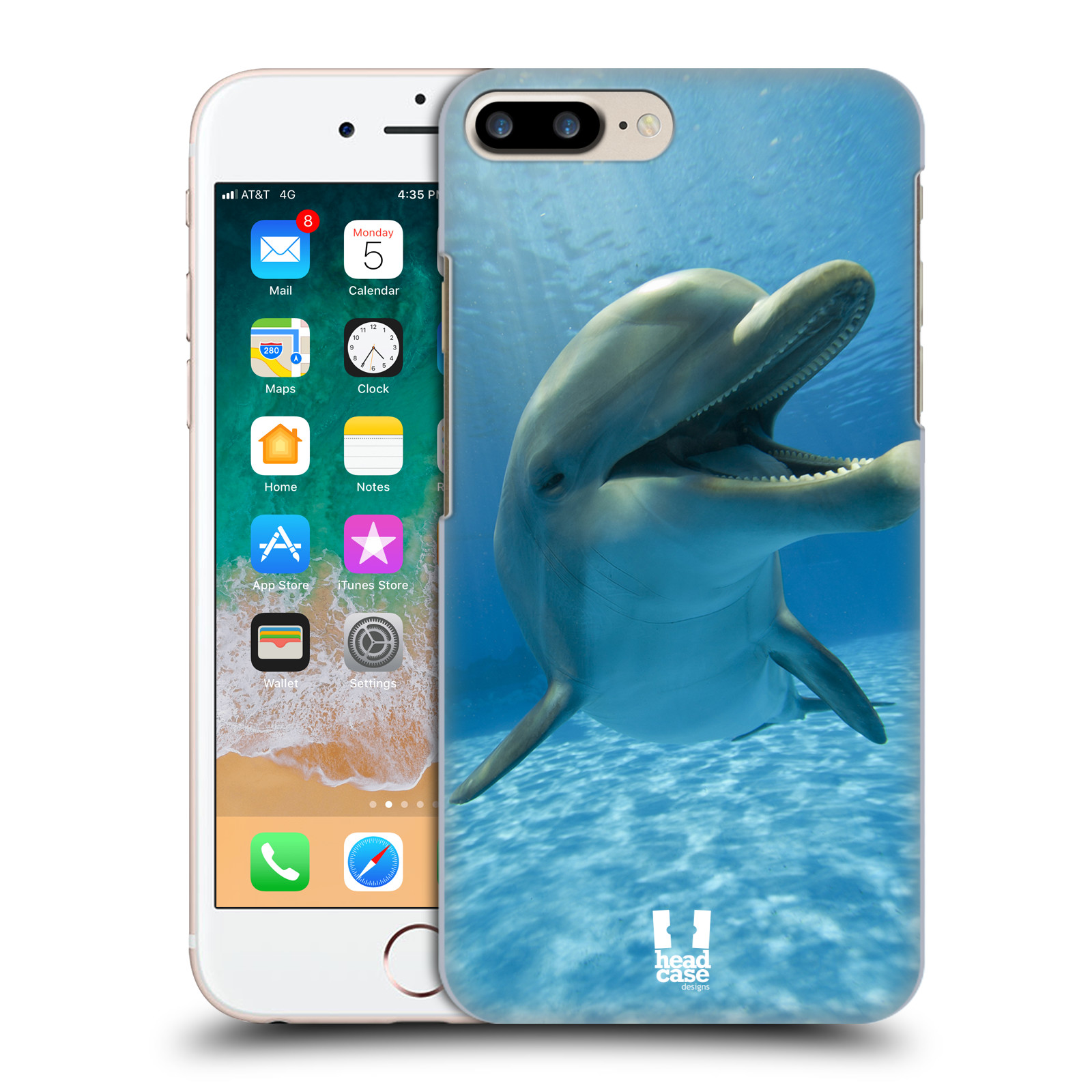 Zadní obal pro mobil Apple Iphone 7+ /  8+ - HEAD CASE - Svět zvířat delfín v moři