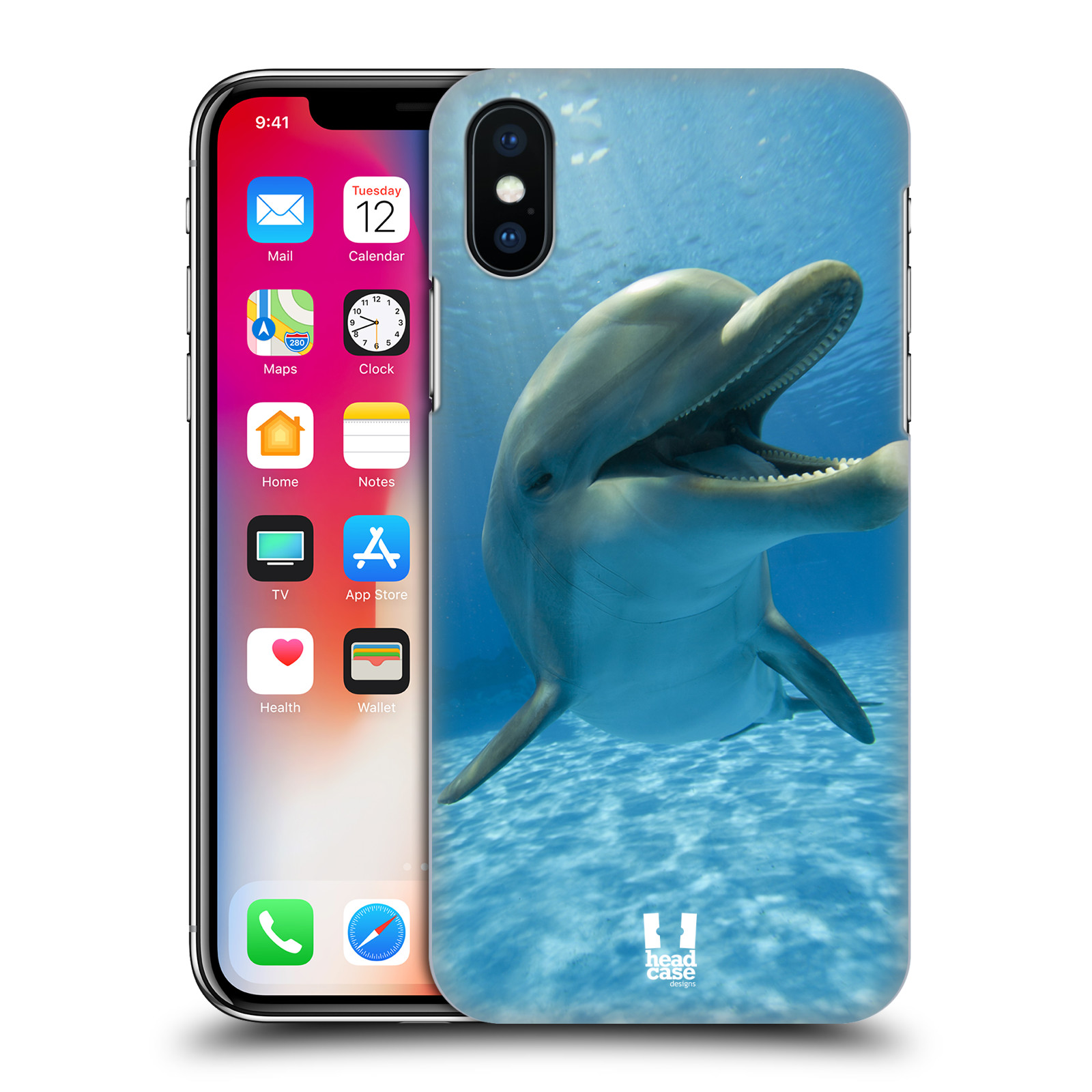 Zadní obal pro mobil Apple Iphone X / XS - HEAD CASE - Svět zvířat delfín v moři