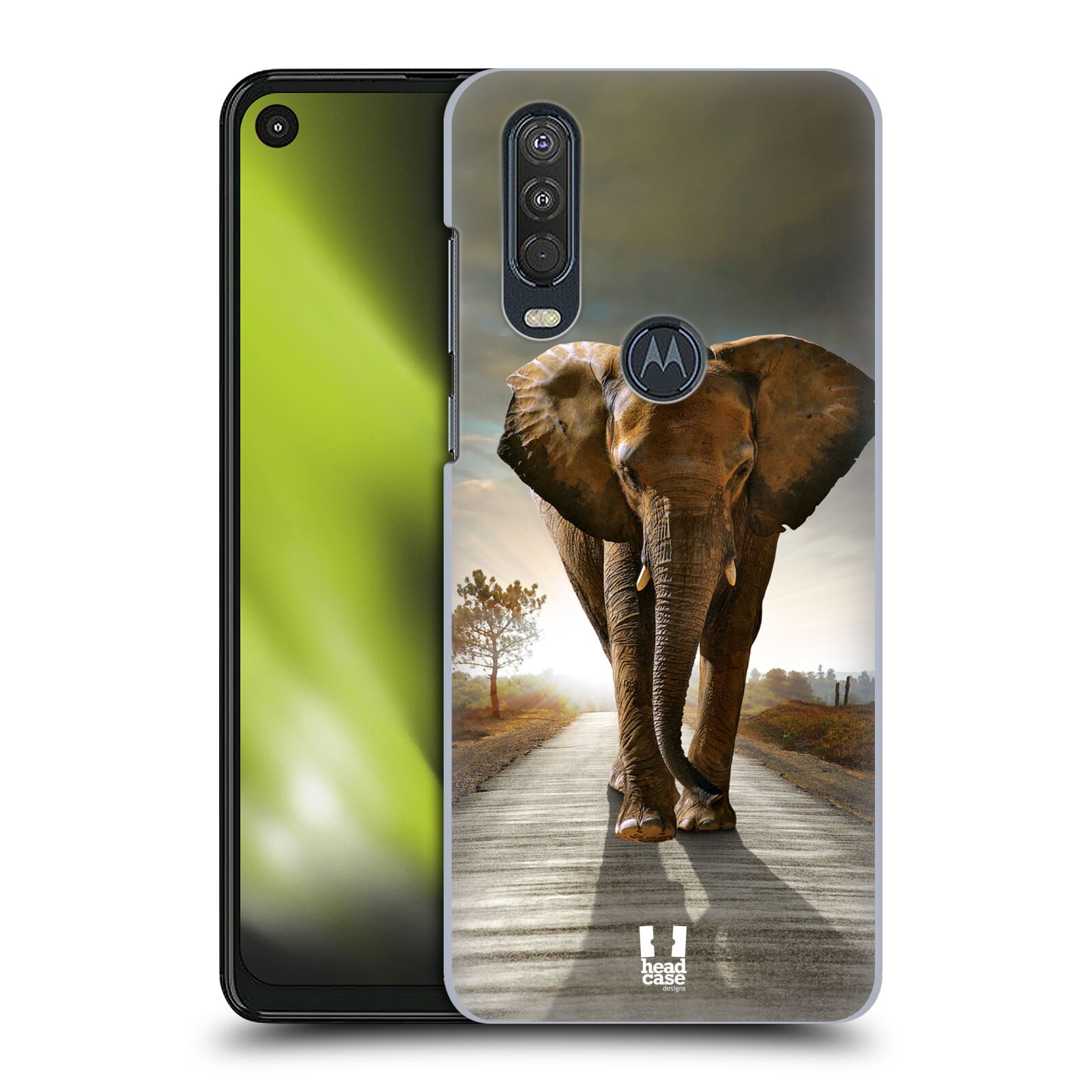 Zadní obal pro mobil Motorola One Action - HEAD CASE - Svět zvířat kráčející slon