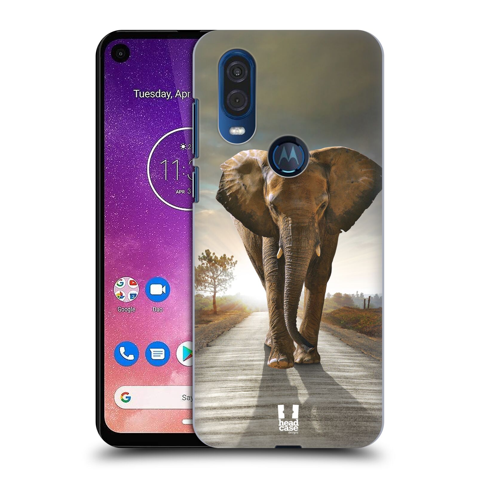 Zadní obal pro mobil Motorola One Vision - HEAD CASE - Svět zvířat kráčející slon