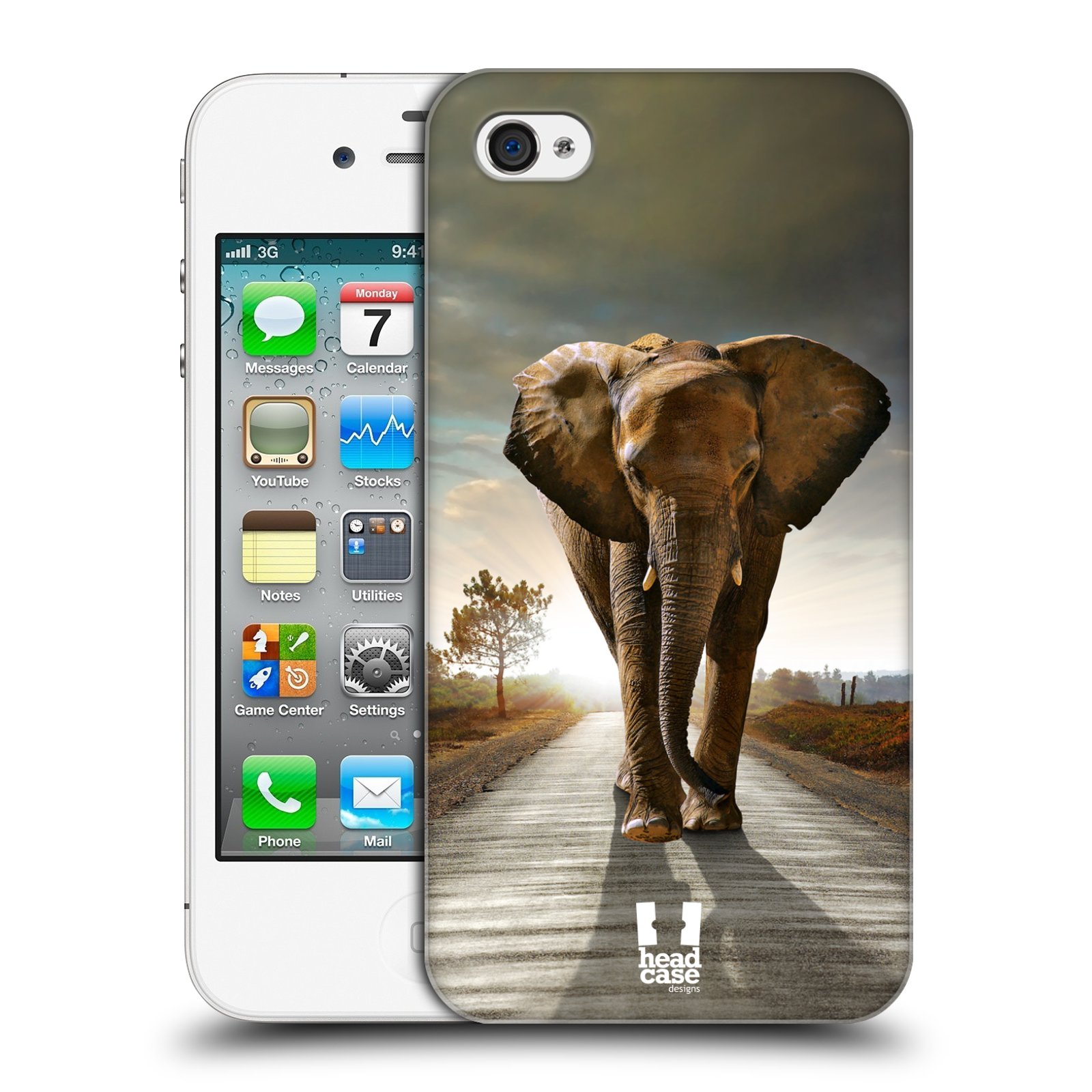 Zadní obal pro mobil Apple Iphone 4/4S - HEAD CASE - Svět zvířat kráčející slon