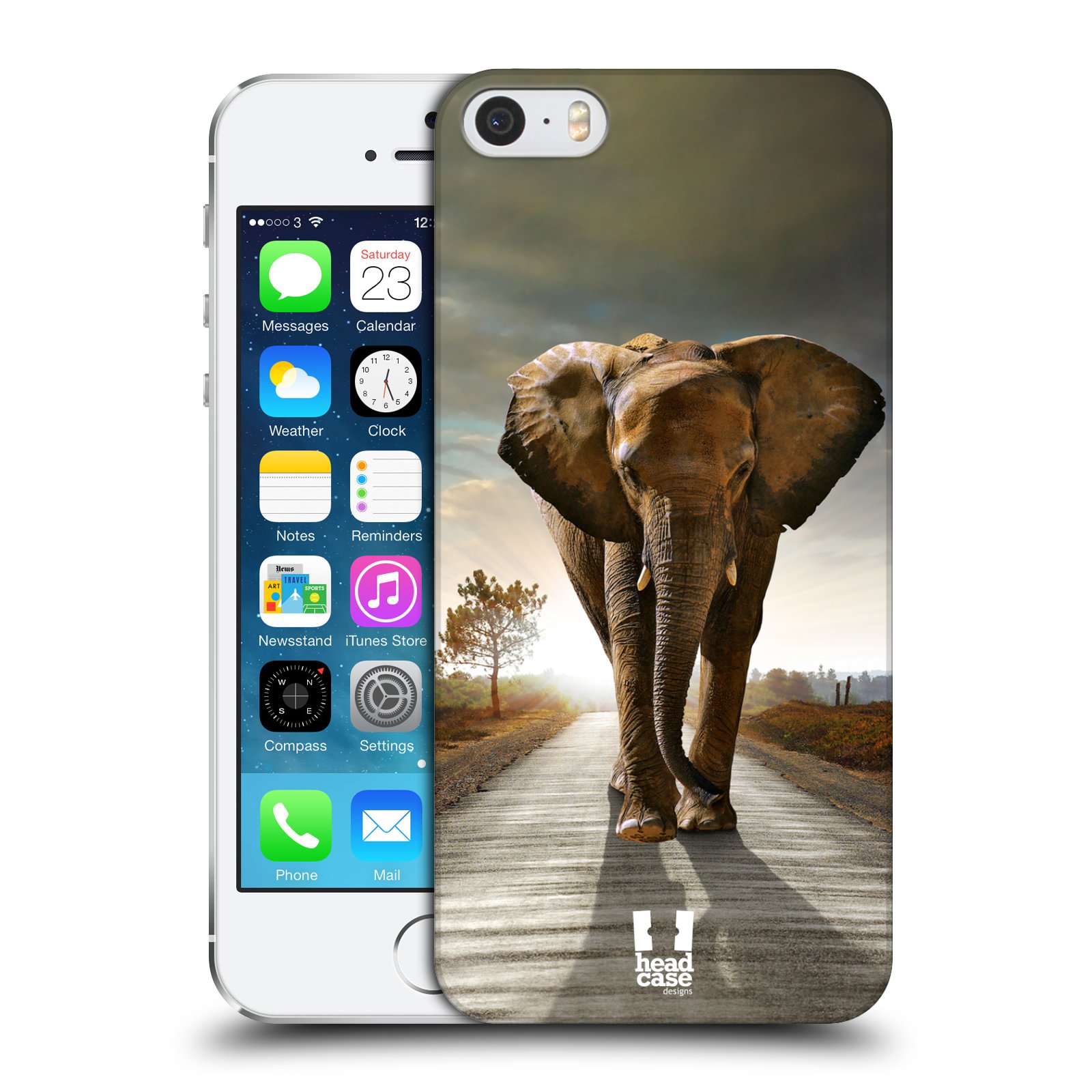 Zadní obal pro mobil Apple Iphone 5/5S/SE 2015 - HEAD CASE - Svět zvířat kráčející slon