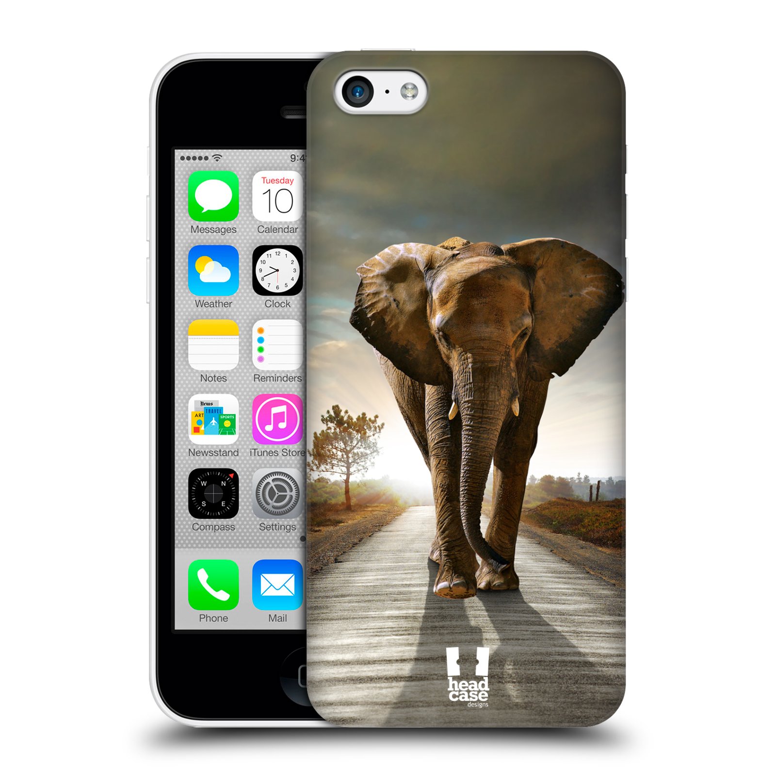Zadní obal pro mobil Apple Iphone 5C - HEAD CASE - Svět zvířat kráčející slon