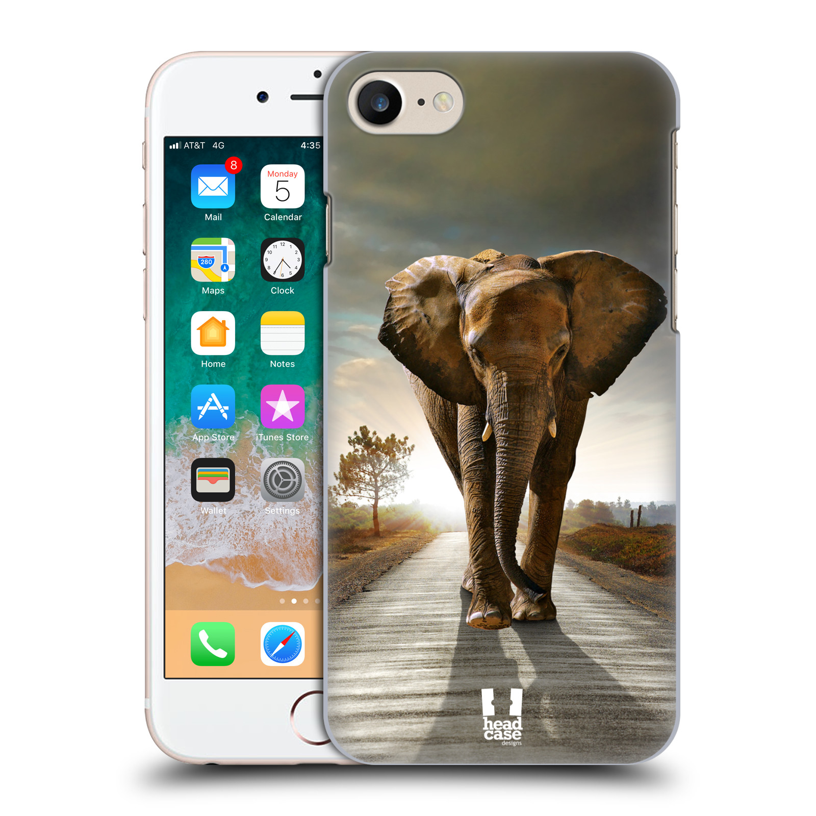 Zadní obal pro mobil Apple Iphone 7/8/SE2020 - HEAD CASE - Svět zvířat kráčející slon