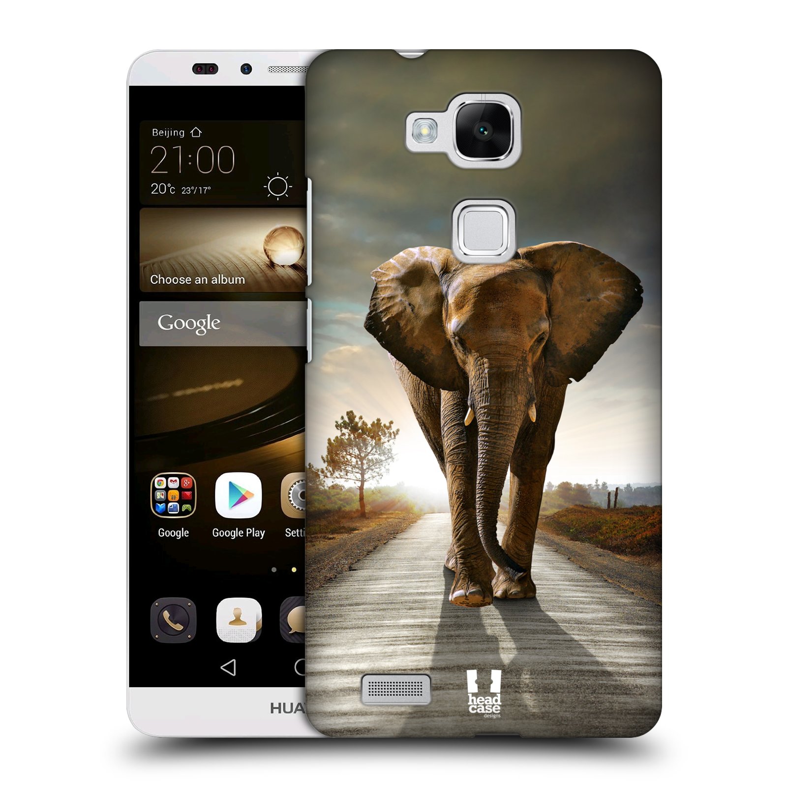 HEAD CASE plastový obal na mobil Huawei Mate 7 vzor Divočina, Divoký život a zvířata foto AFRIKA KRÁČEJÍCI SLON