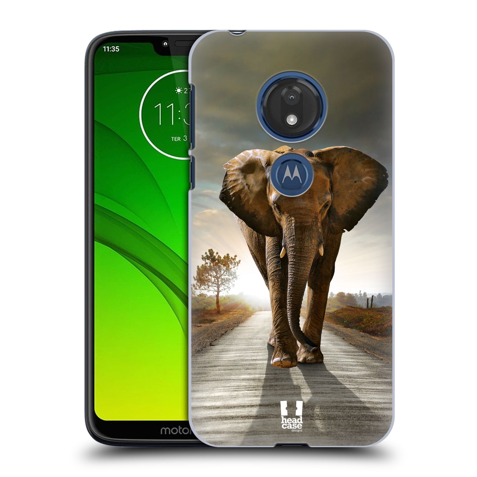 Pouzdro na mobil Motorola Moto G7 Play vzor Divočina, Divoký život a zvířata foto AFRIKA KRÁČEJÍCI SLON