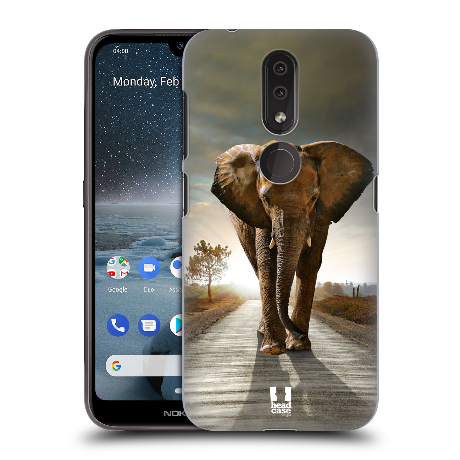 Pouzdro na mobil Nokia 4.2 - HEAD CASE - vzor Divočina, Divoký život a zvířata foto AFRIKA KRÁČEJÍCI SLON