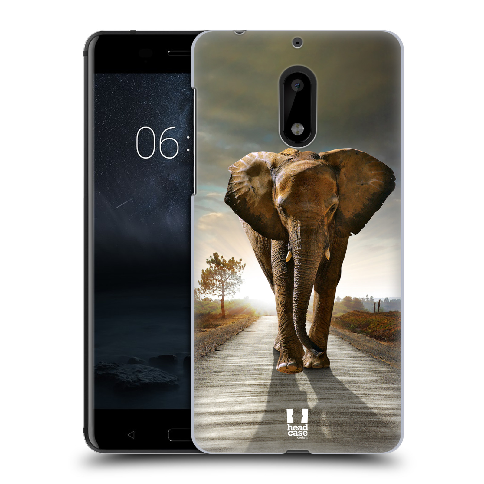 HEAD CASE plastový obal na mobil Nokia 6 vzor Divočina, Divoký život a zvířata foto AFRIKA KRÁČEJÍCI SLON